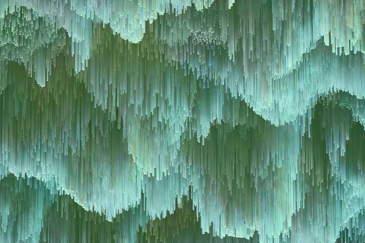 Emerald Rain Aesthetic Mural in your room — zoomed