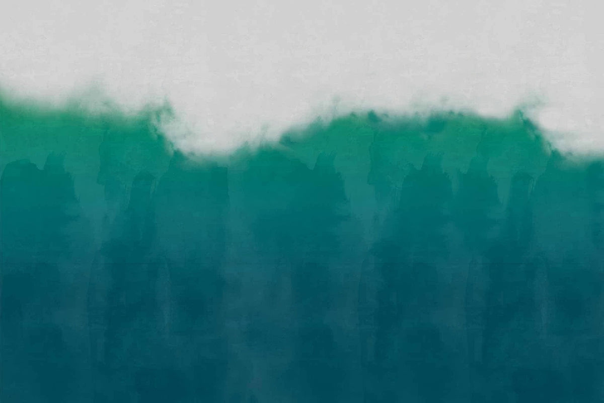 Sea Green Watercolor Wall Mural in your room — zoomed