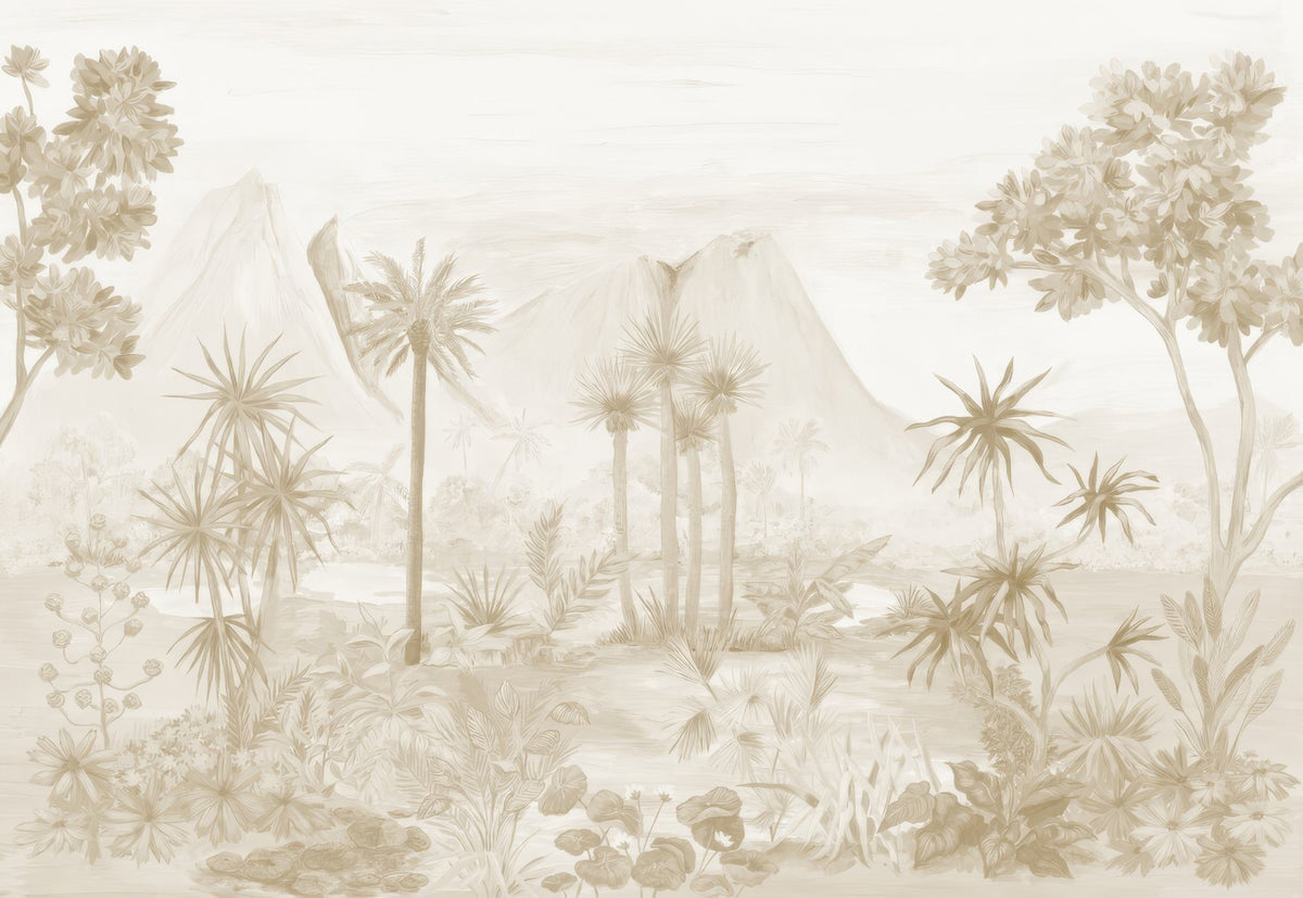 Sepia Forest Wallpaper Mural in your room — zoomed