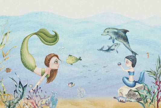 Colourful Mermaids Wall Mural