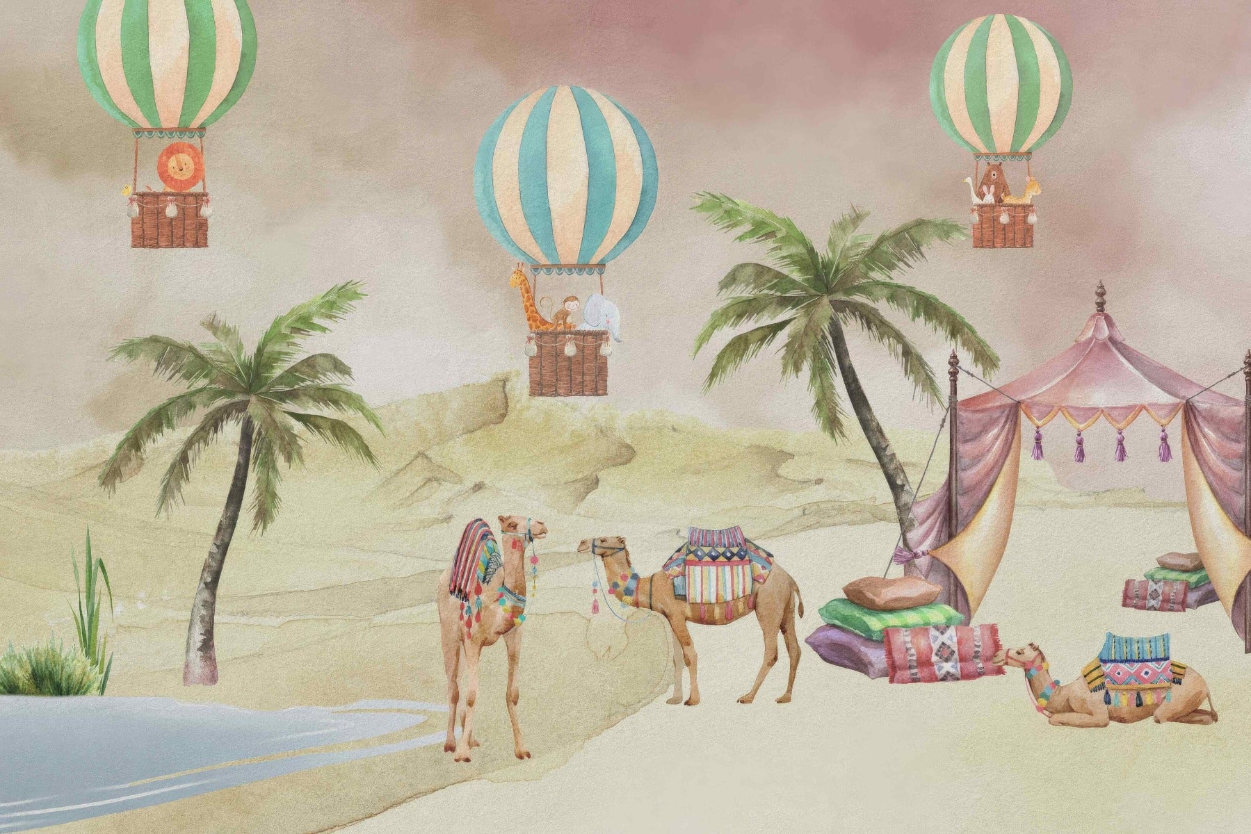 Desert Adventure Kids Wall Mural