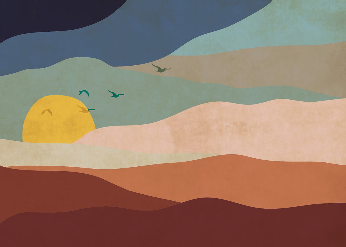 Abstract Sunrise Wallpaper Mural