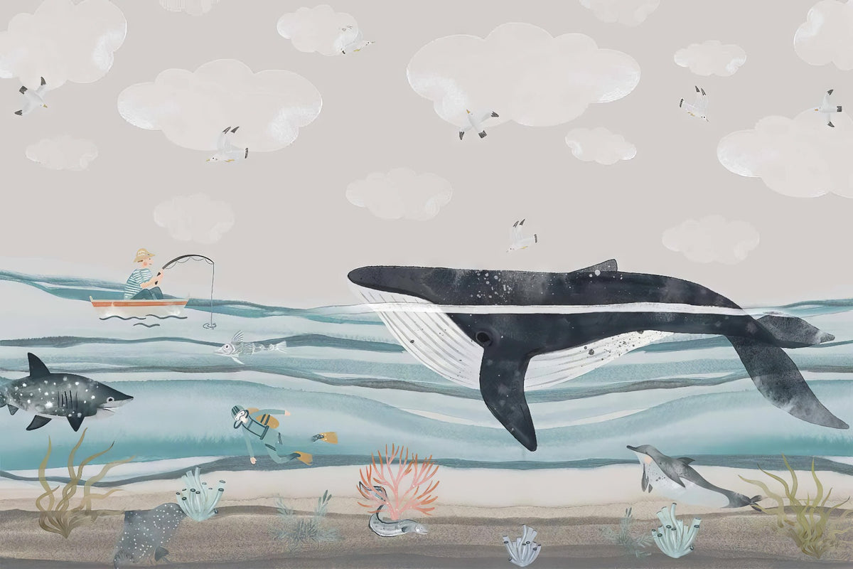 Whale Shark Wallpaper Mural in your room