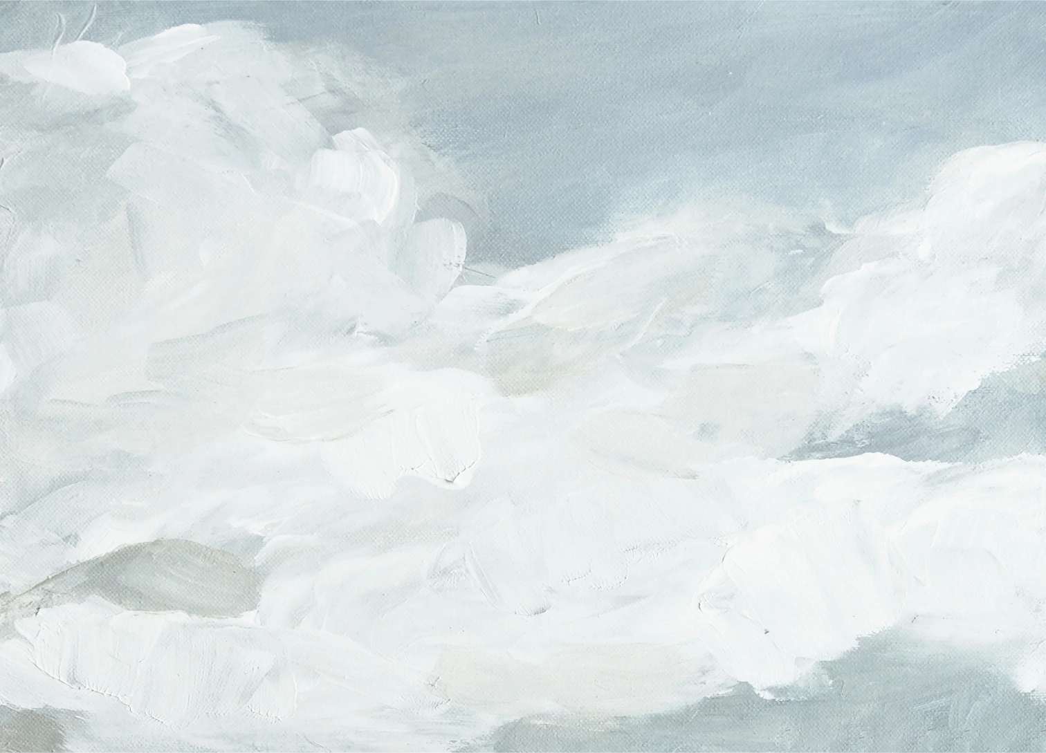 Cloud Dancer Watercolour Wall Mural in your room — zoomed