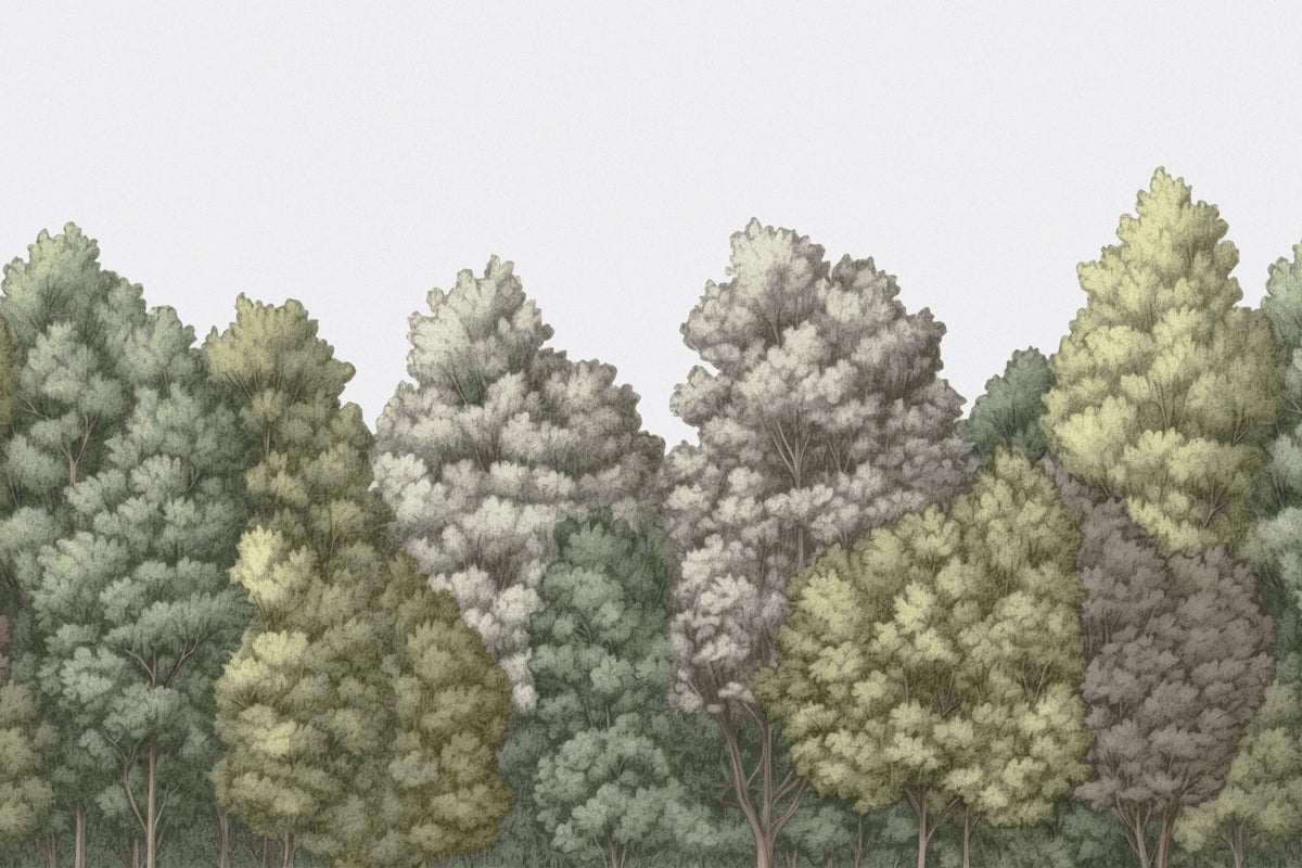 Painted Forest Wall Mural in your room — zoomed