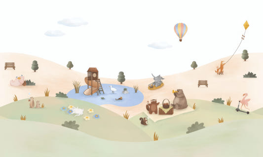 Playful Animals Garden Wall Mural