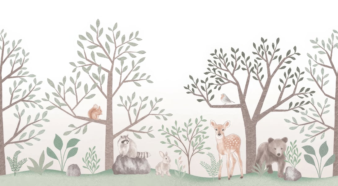 Enchanted Forest Wall Mural in your room — zoomed
