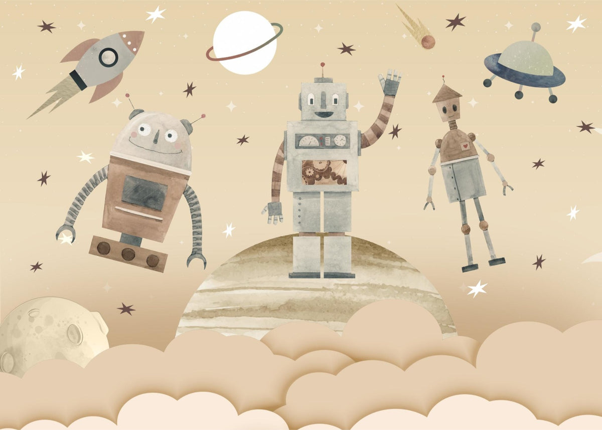 Cosmic Robots Wall Mural