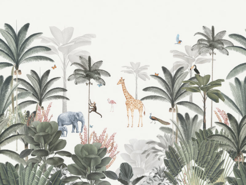 Tropical Jungle Animal Wall Mural