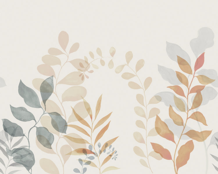 Soft Leaves Wall Mural in your room