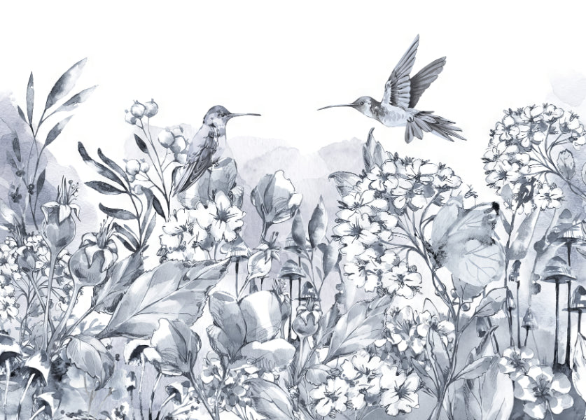 Hummingbird Garden Wall Mural in your room