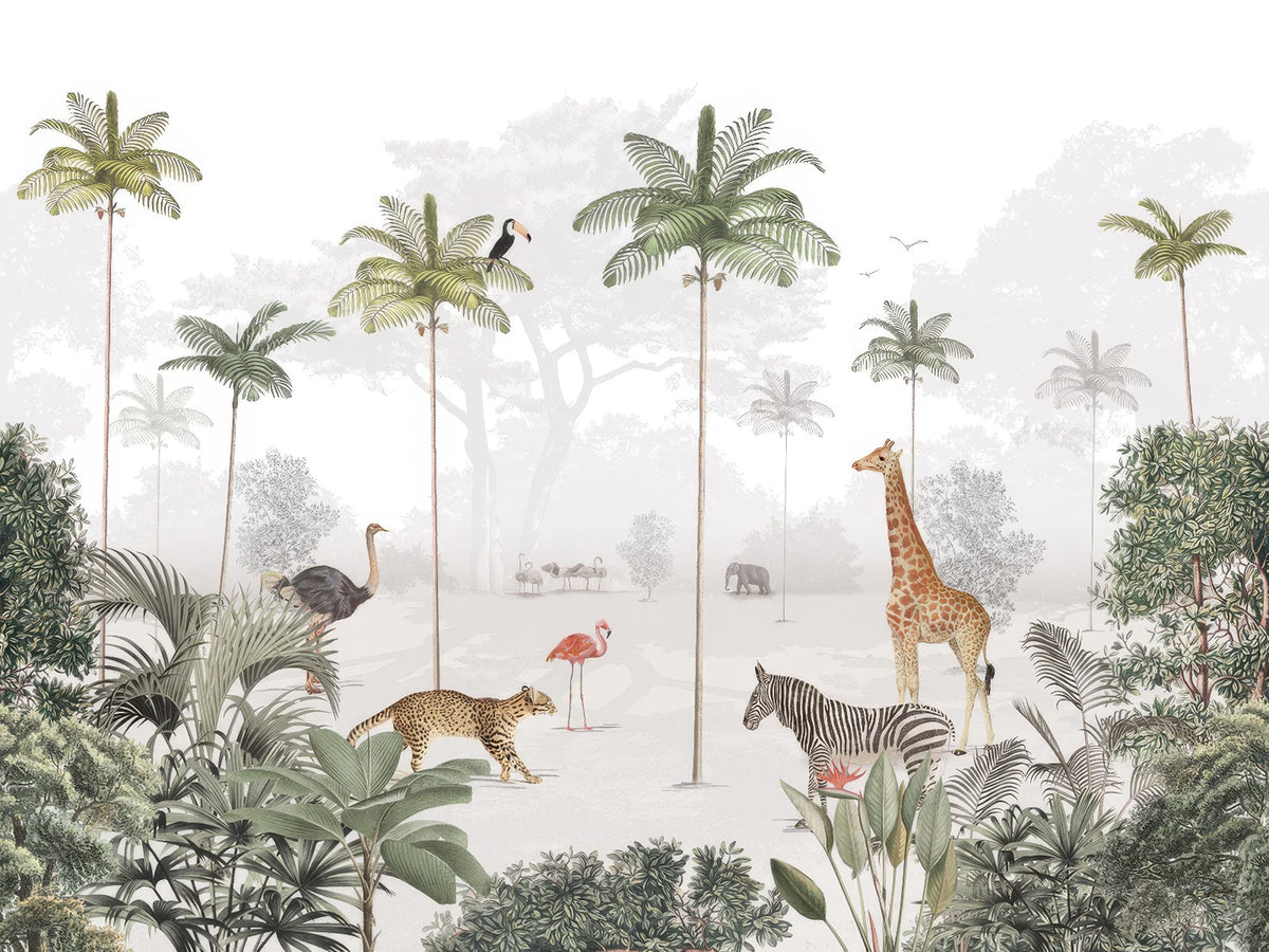Rainforest Animal Wall Mural in your room