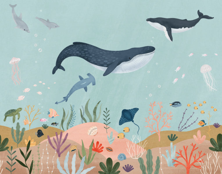 Oceanic Adventure Wall Mural in your room — zoomed