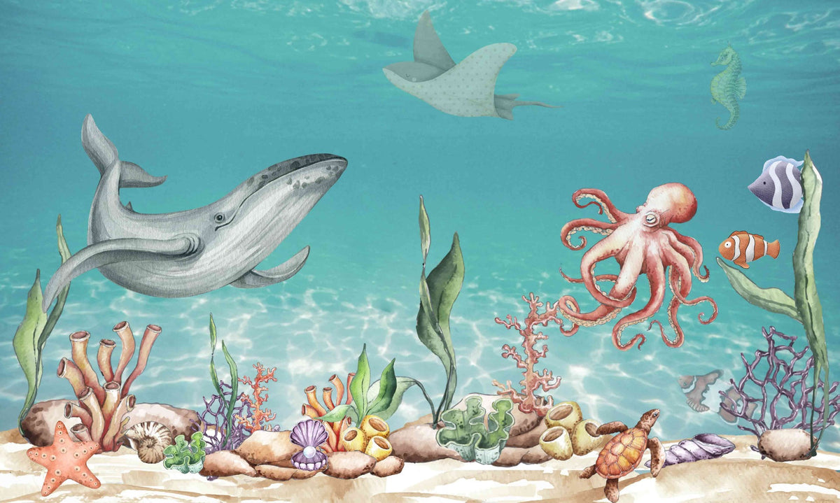 Aquatic Harmony Wall Mural in your room