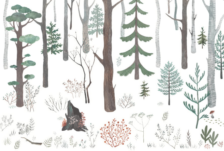 White Forest Wall Mural in your room