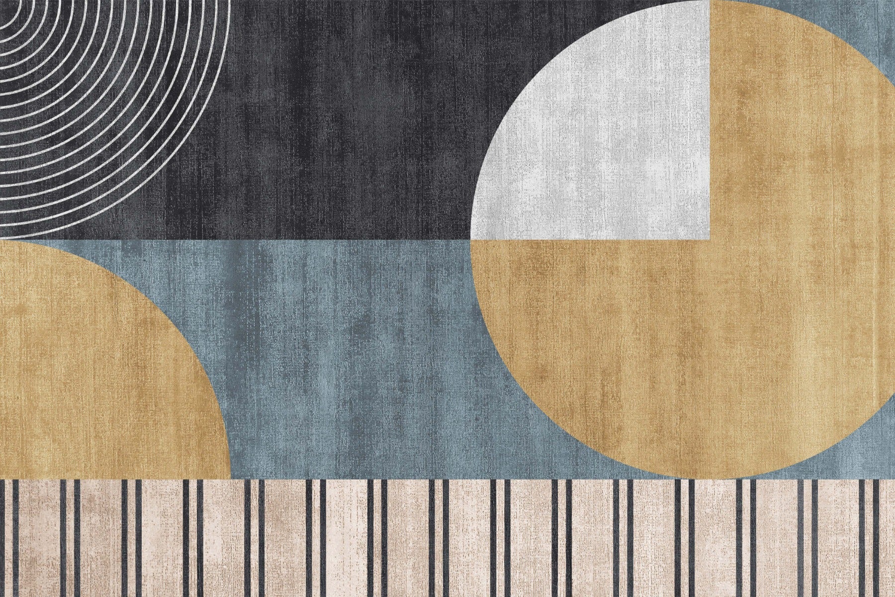 Abstract Retro Geometric Mural