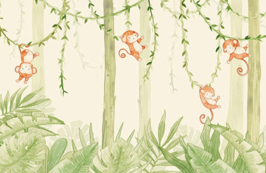 Swinging Monkey Wallpaper Mural