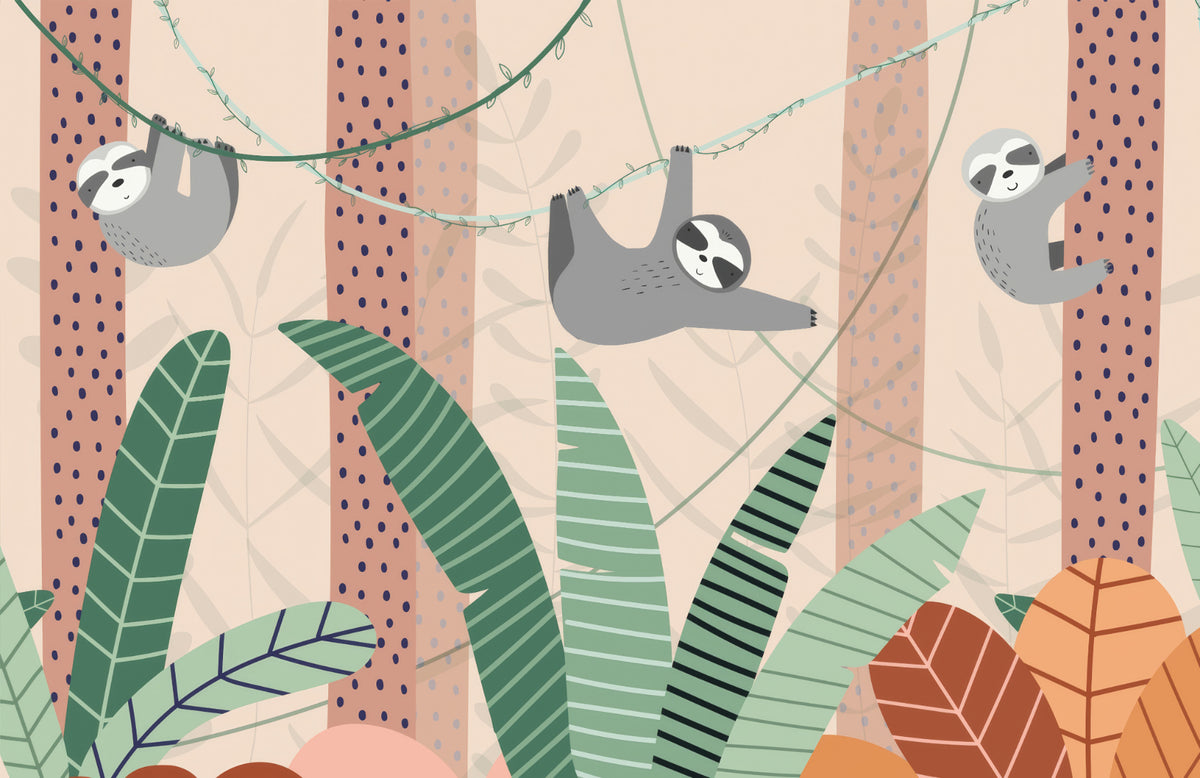 Cute Cartoon Sloth Mural in your room