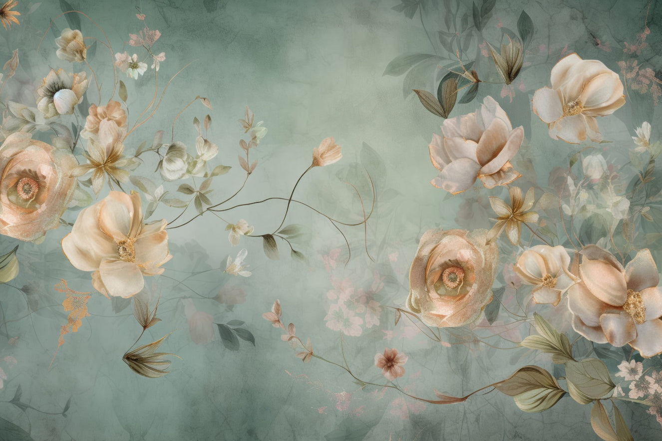 Delicate Blooming Flower Mural