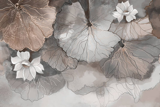 Lotus Leaf Symphony Peach Mural