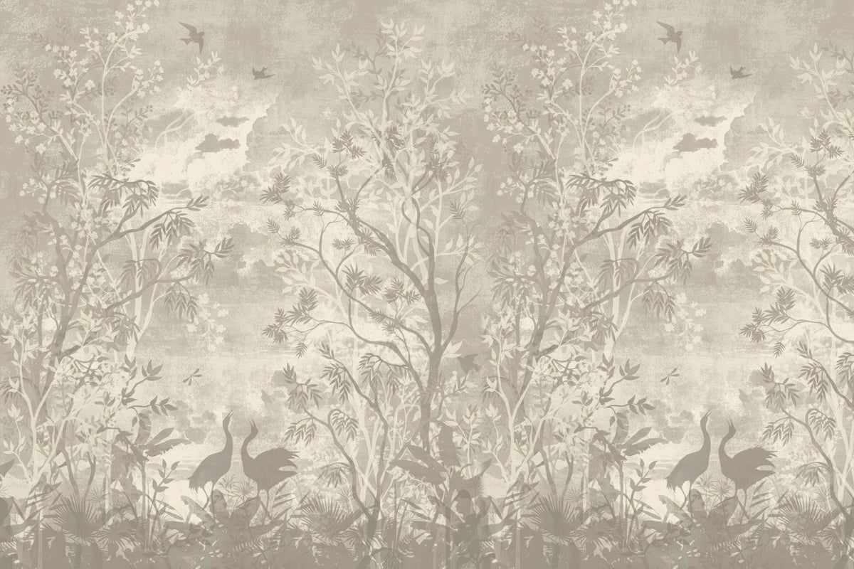 Moonlit Aves Wallpaper Mural in your room — zoomed
