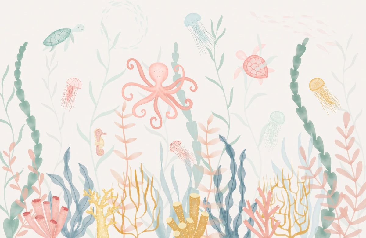 Pastel Marine Symphony Mural in your room