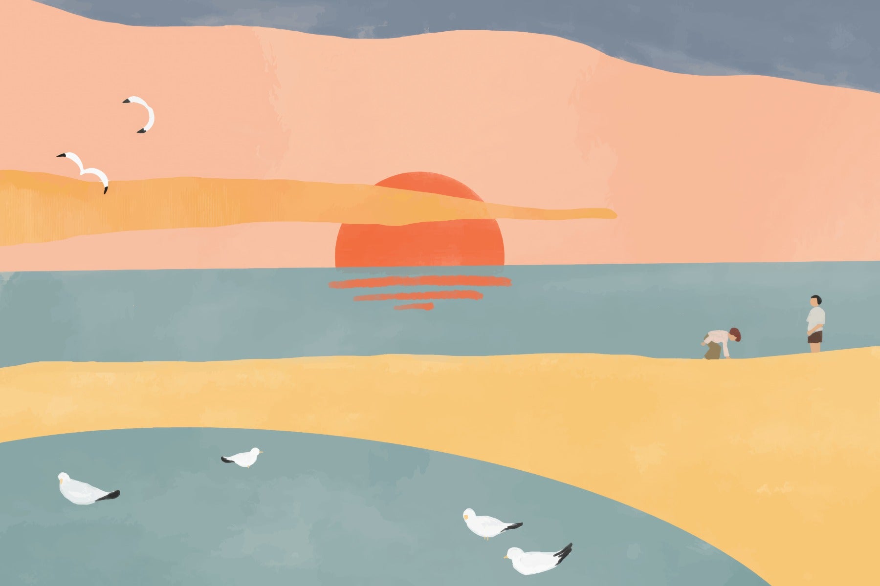 Sandy Sunrise Wallpaper Mural