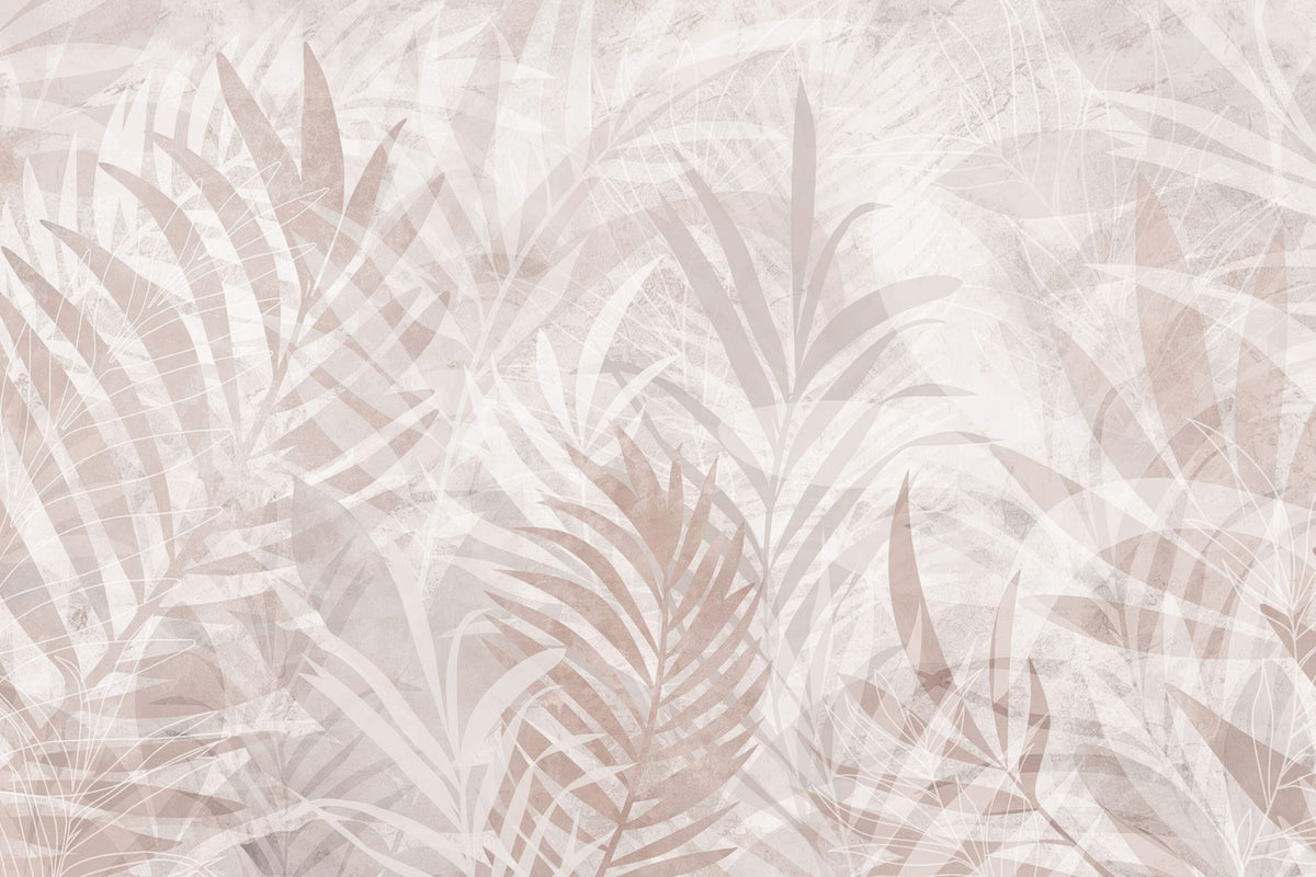 Scandinavian Leaf Elegance Mural in your room