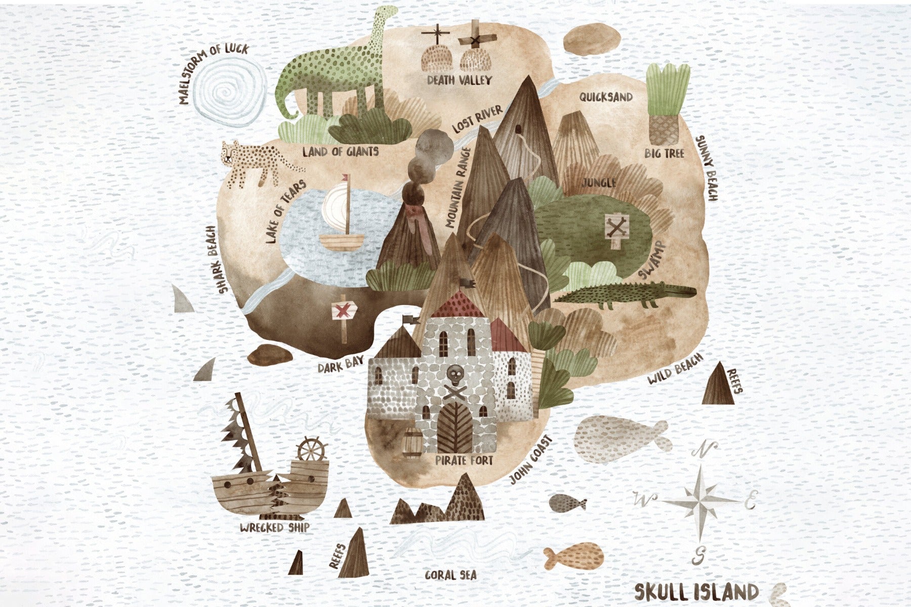 Skull Island Wall Mural
