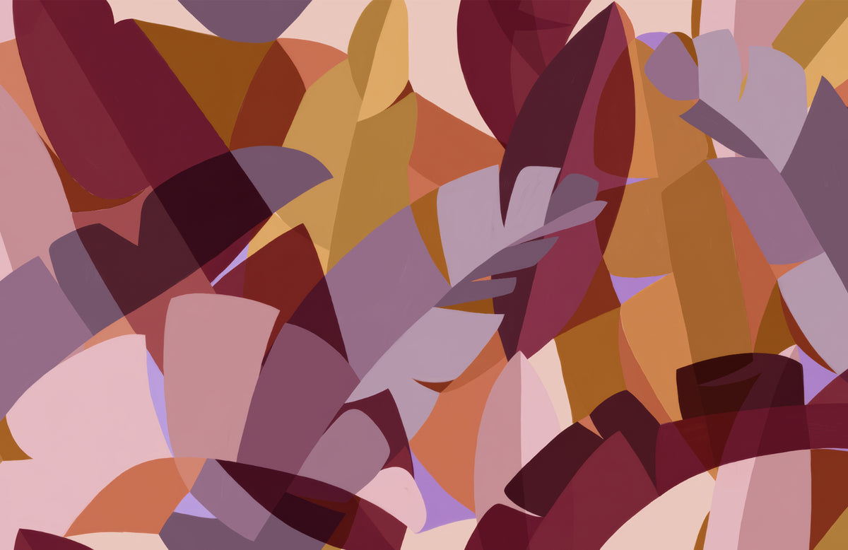 Cubist Harvest Foliage Fresco Mural in your room