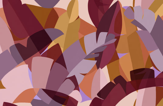 Cubist Harvest Foliage Fresco Mural