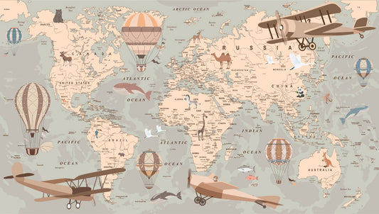 Vintage Aeronautical World Mural