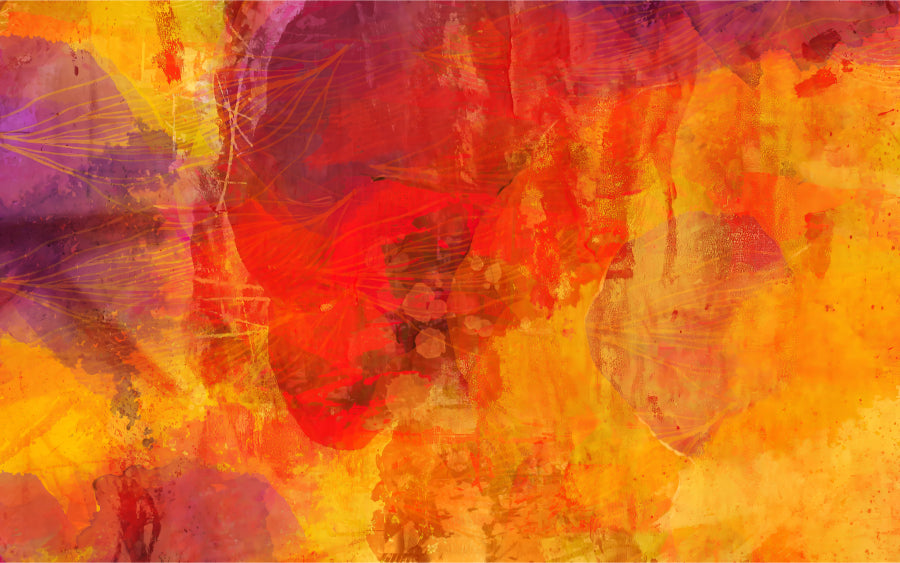 Bright Orange Wall Mural