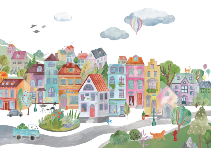 Vibrant City Wall Mural in your room