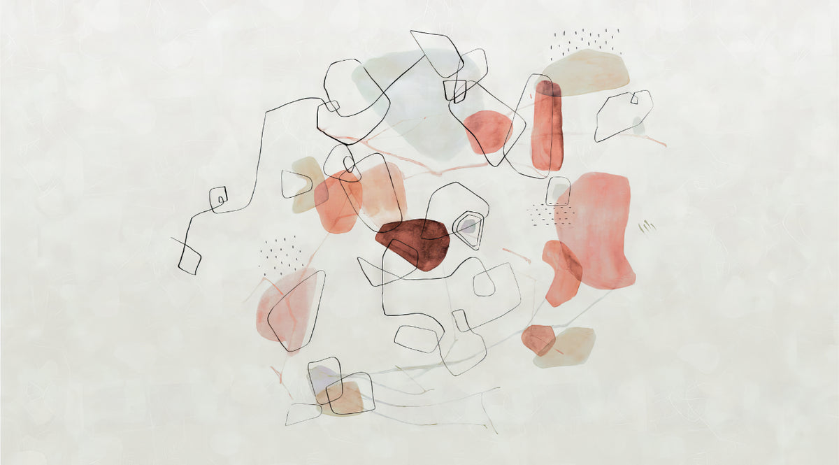 Ethereal Watercolor Wall Mural in your room — zoomed