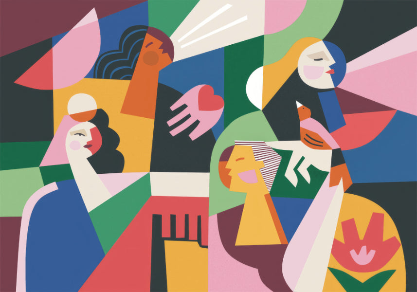 Colorful Fashionable Women Mural in your room