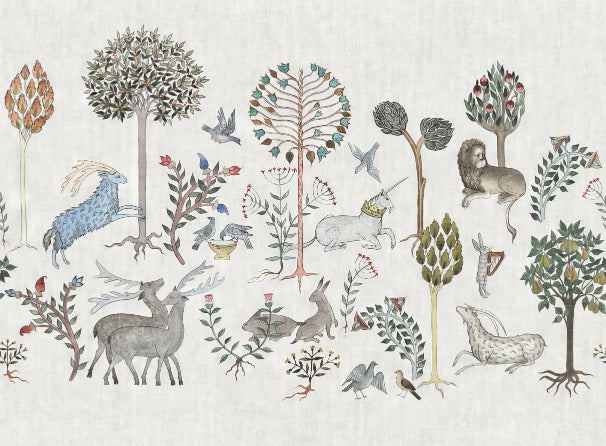 Whimsical Wildlife Wallpaper Mural in your room