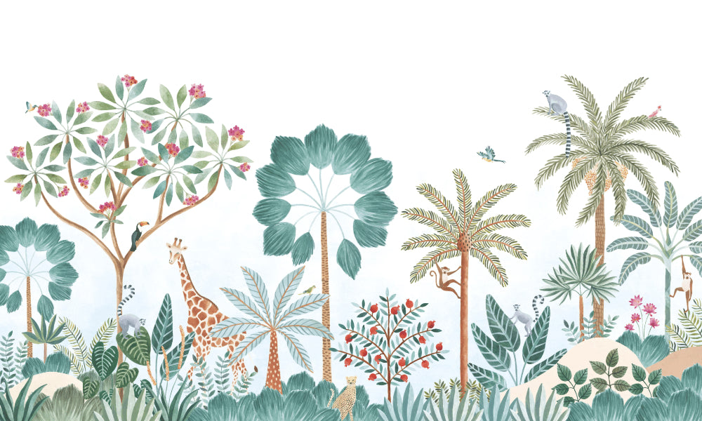 Tropical Safari Vista Wall Mural