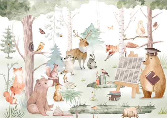 Critter Classroom Wall Mural