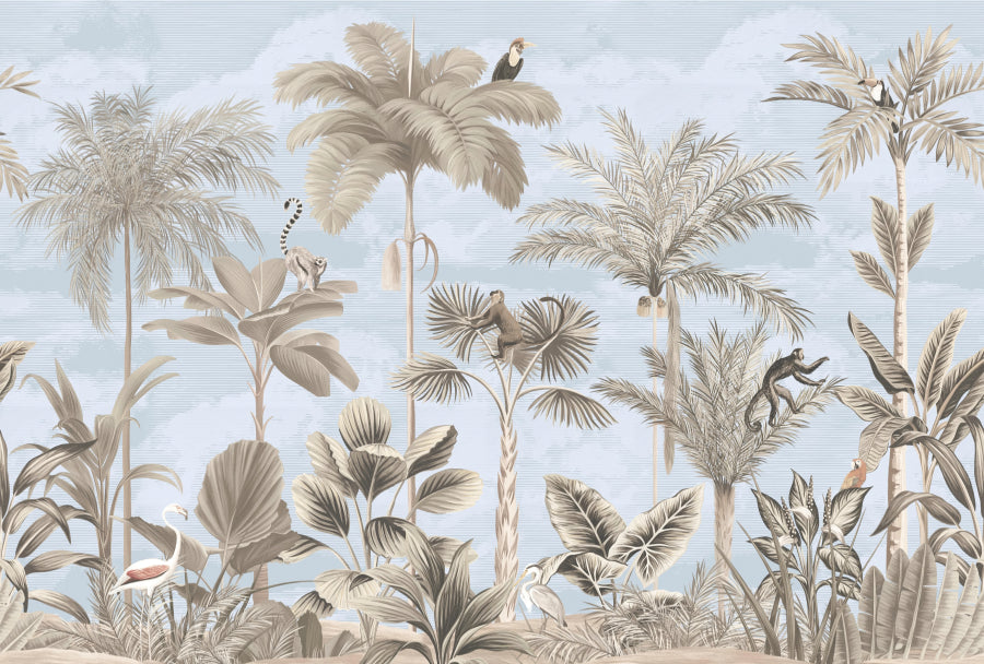 Sepia Treetop Ballet Wall Mural in your room — zoomed