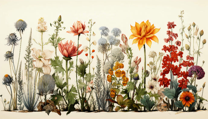 Flora Elegance Botanical Wallpaper in your room — zoomed