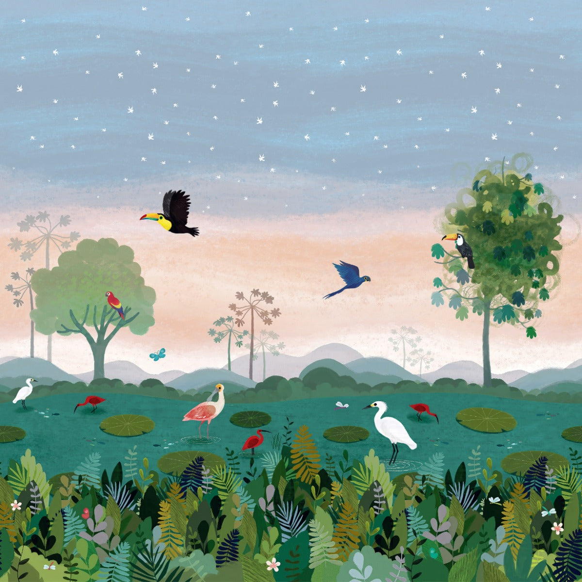 Enchanted Forest Bird Wall Mural