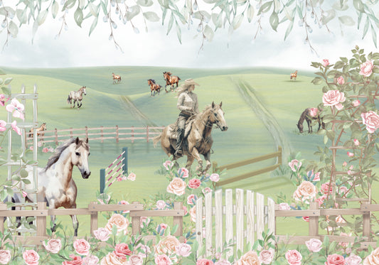 Pastoral Pony Playland Wall Mural