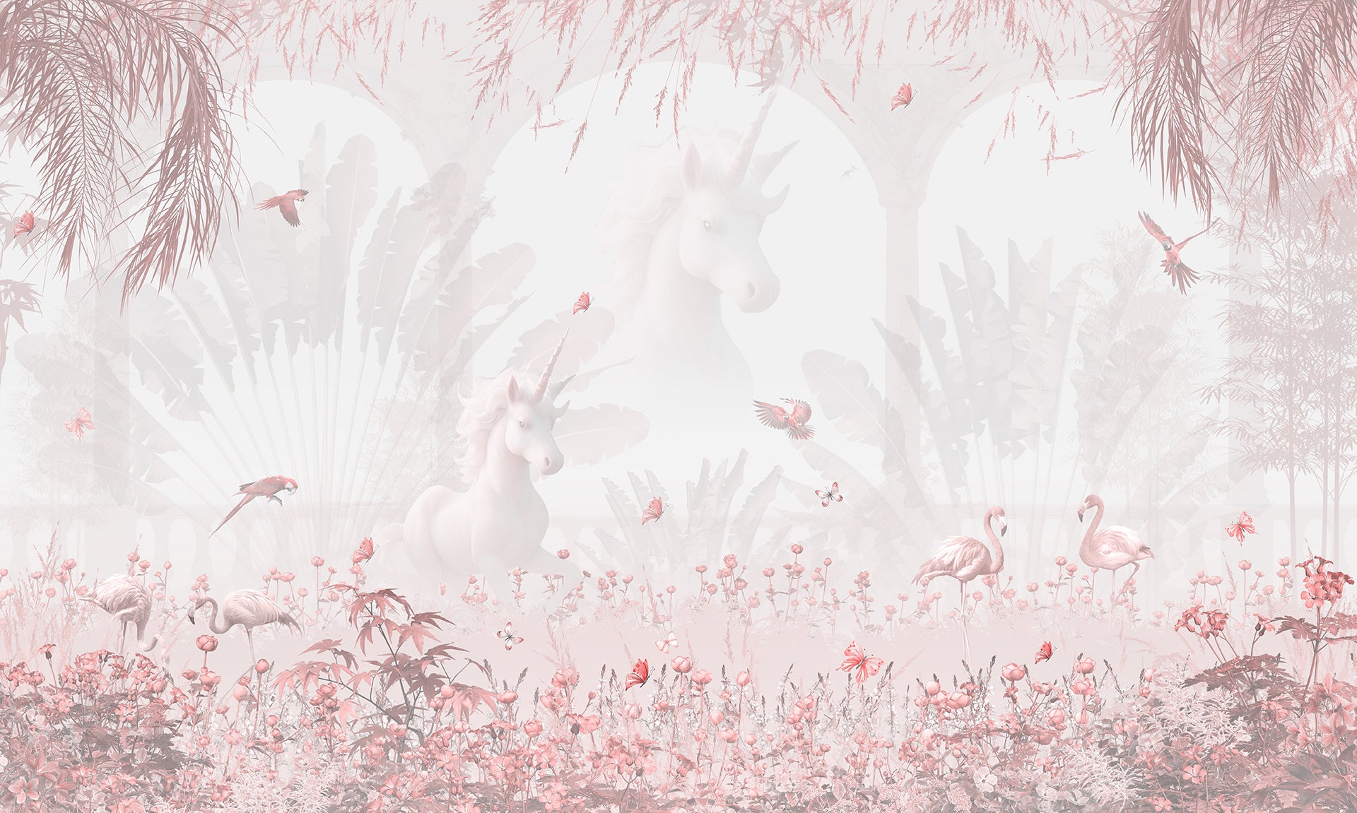 Serenity Blush Forest Mural