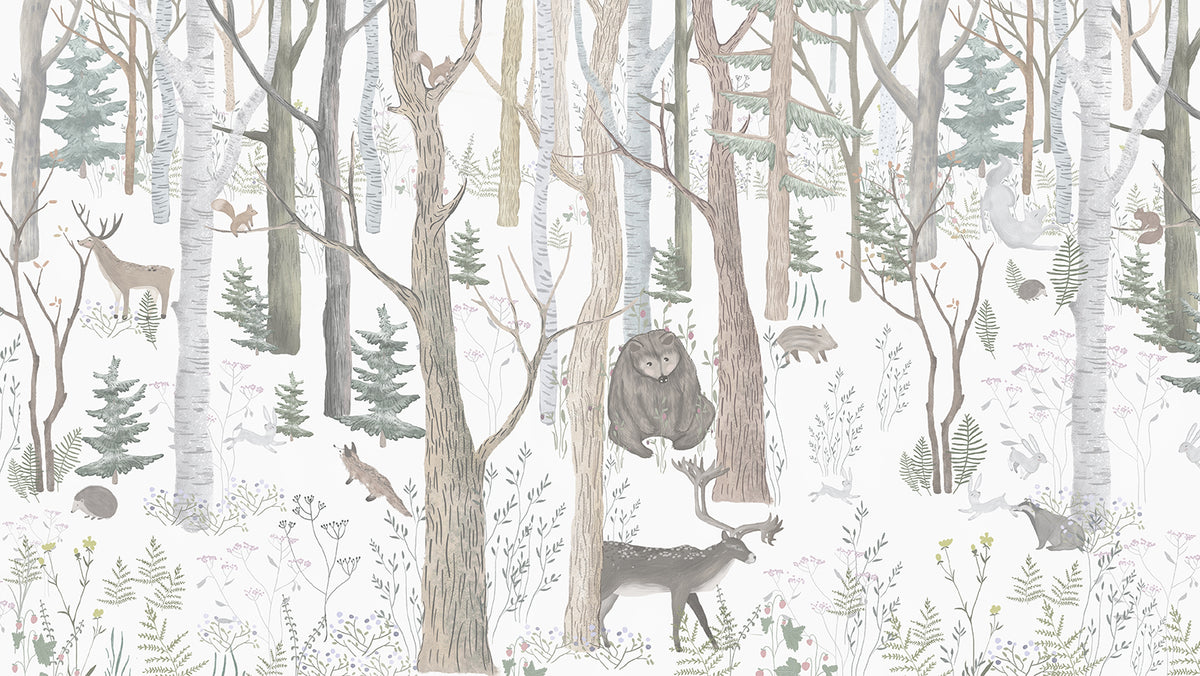 Mystical Forest Scene Wall Mural in your room