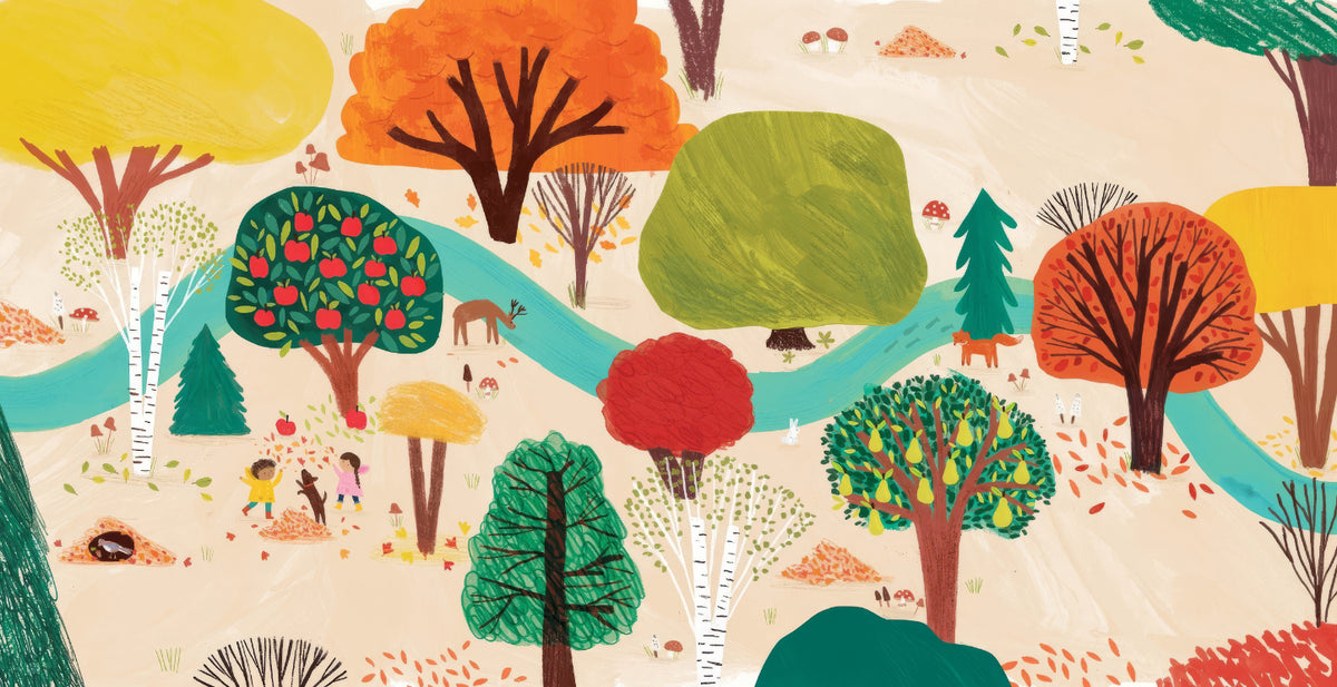 Storybook Trees Wall Mural in your room — zoomed