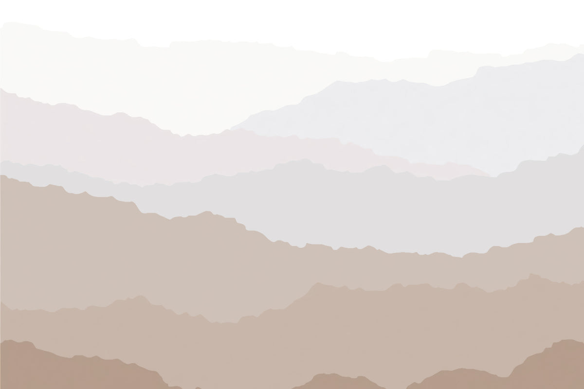 Serene Gradient Peaks Mural in your room — zoomed