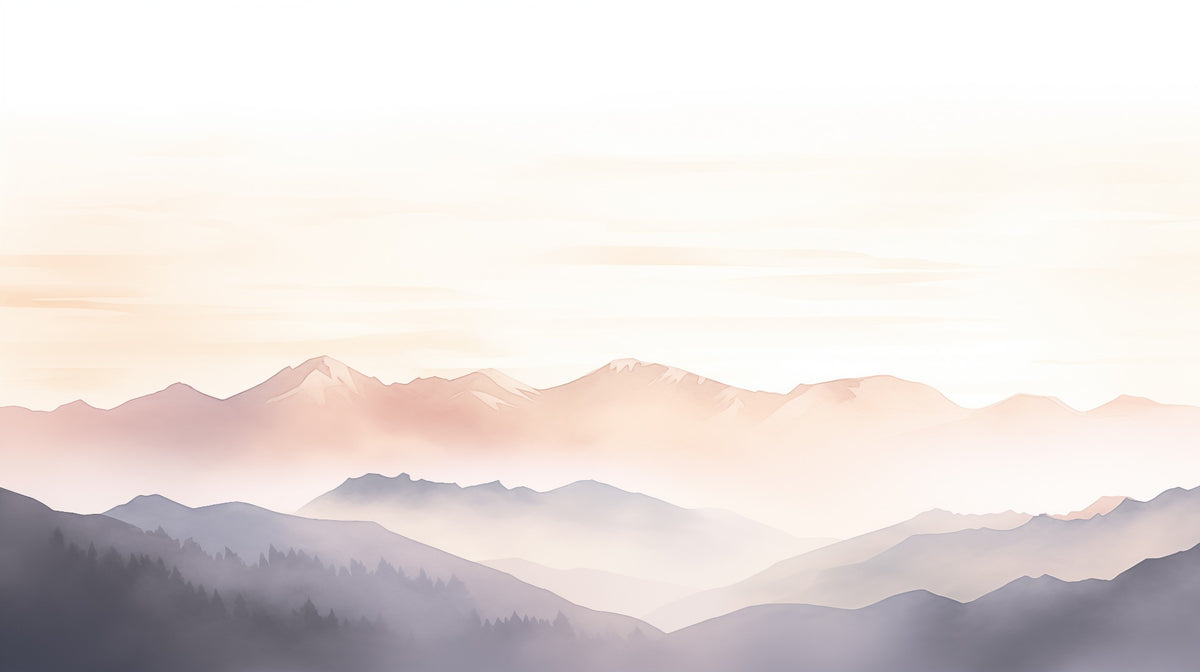 Mist Mountain Wallpaper Mural in your room — zoomed