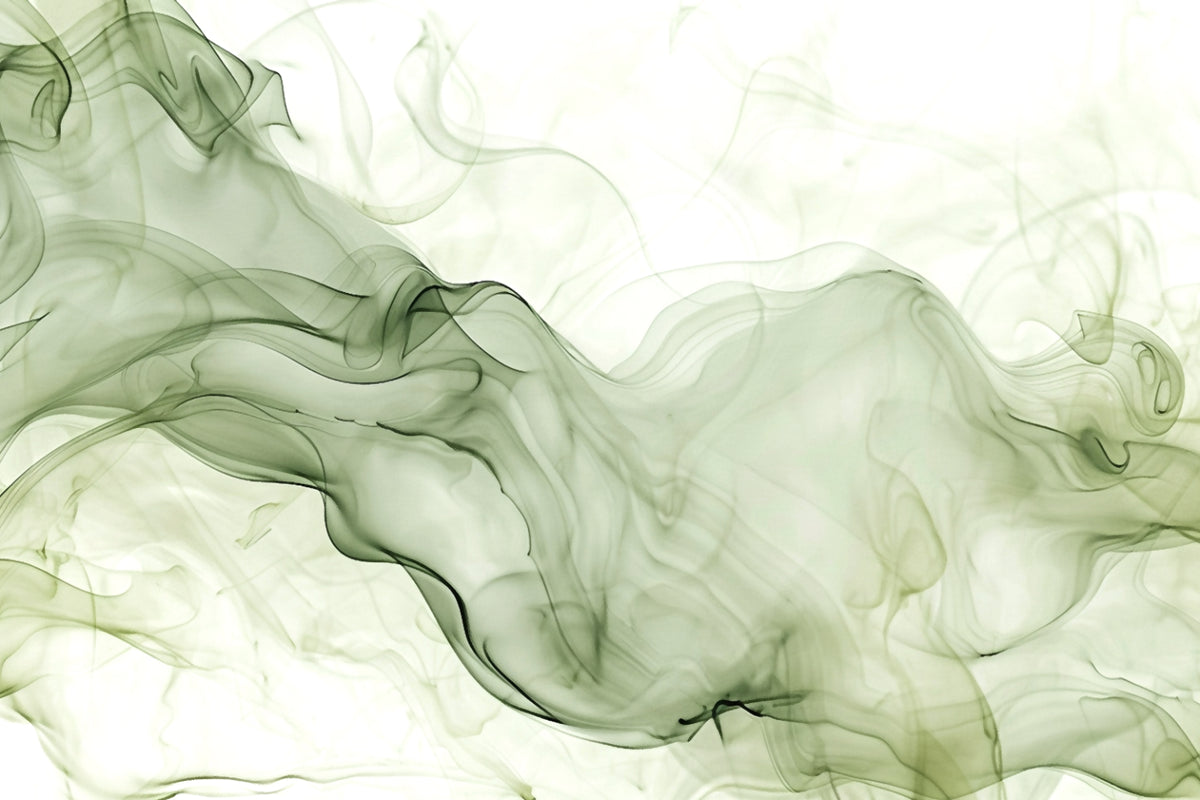 Green Watercolor Ink Wallpaper Mural in your room