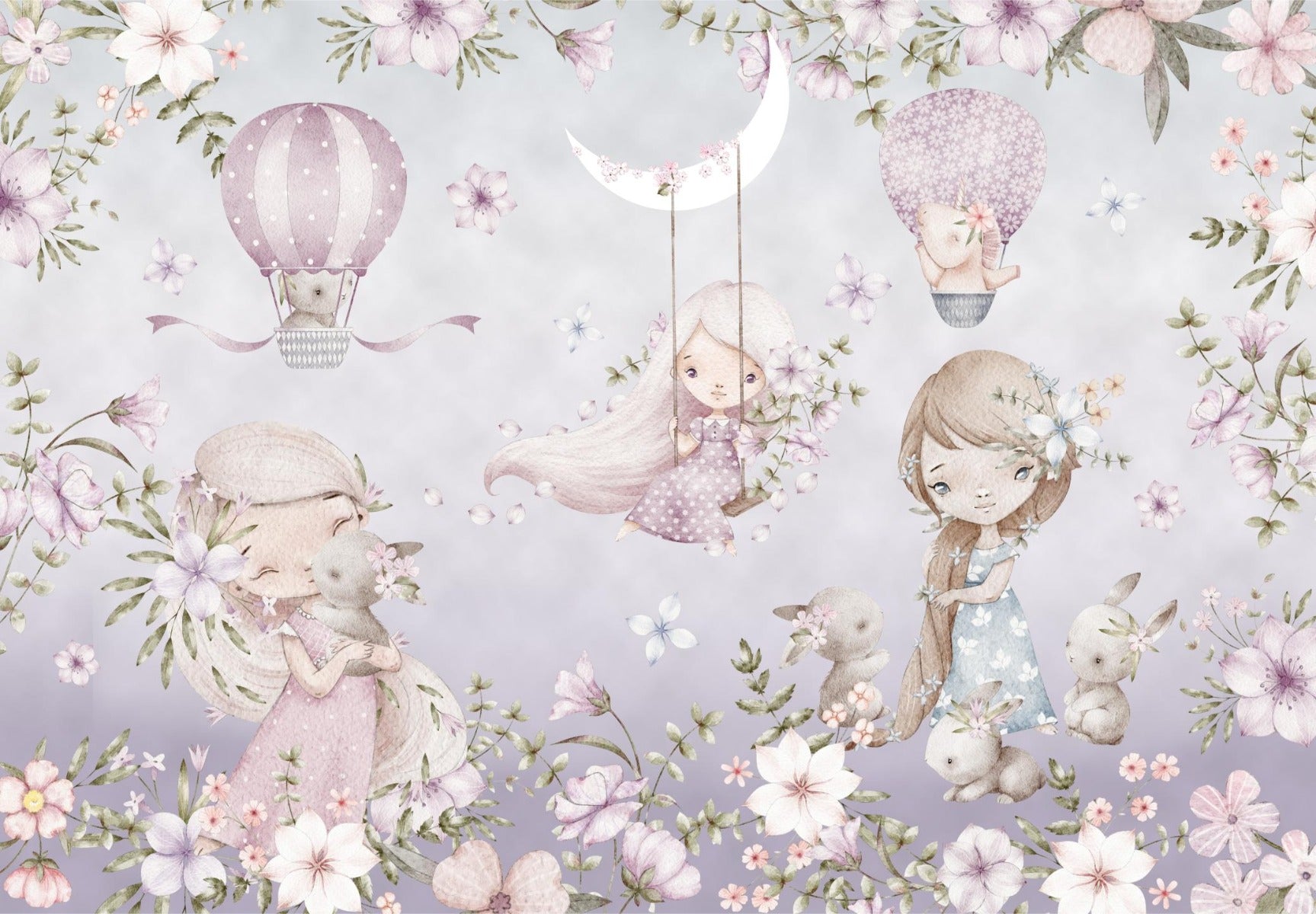 Pink Garden Wallpaper Mural